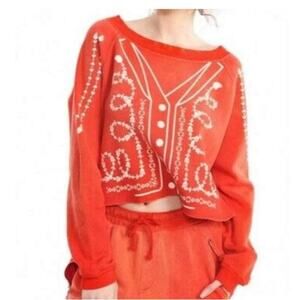 Wildfox Cropped Tuxedo/Matador Monte Sweatshirt NWT